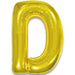 34-Inch Gold Letter D Foil Balloon
