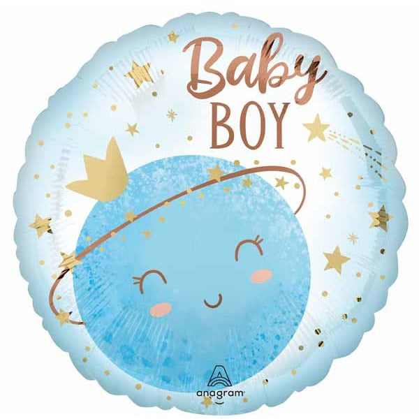 Little Moon Boy 18-Inch Round Foil Balloon