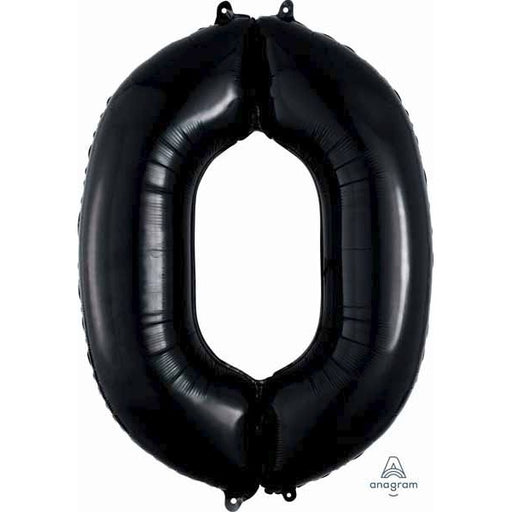 Black Number 0 Foil Balloon, 34 Inch