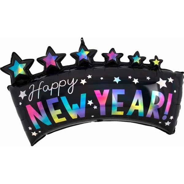 HNY STAR BANNER 34" HOLO SHAPE P40 PKG