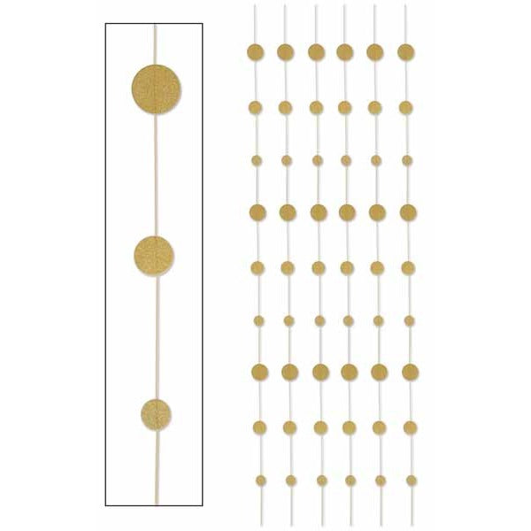 Gold Glitter Dot Stringers, 6 Pack