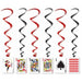 Playing Card Whirl Hanging Decorations, 5 Pack