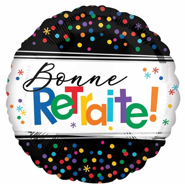 Bonne Retraite 18-Inch Round Foil Balloon