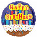 Happy Birthday Candles 18-Inch Round Foil Balloon