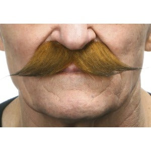 Auburn Brown Self Adhesive Handlebar Moustache