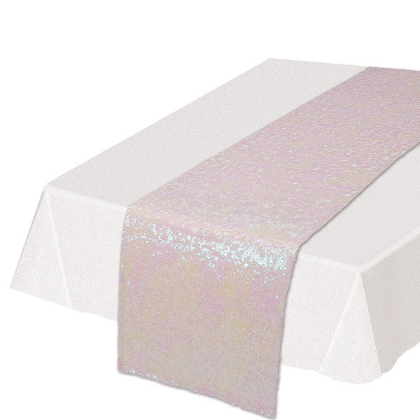 Sequined Opal Table Runner, 11 Inches x 6 Feet
