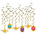 Lantern & Lamp Hanging Whirl Decorations, 12 Pack