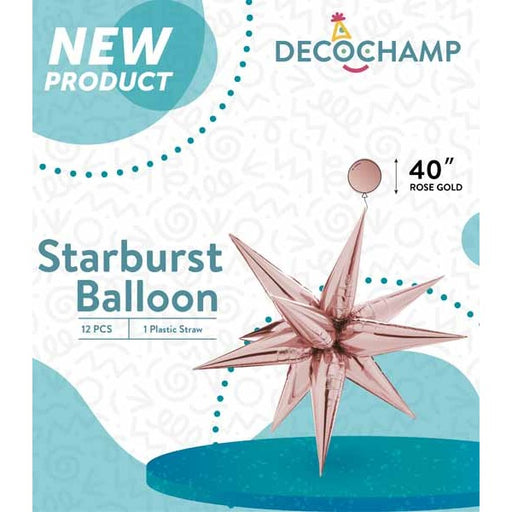 DecoChamp 40-Inch Rose Gold Starburst Foil Balloon
