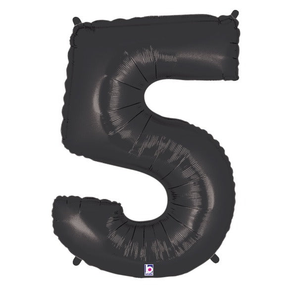 Megaloon Black Number 5 Balloon, 40 Inch