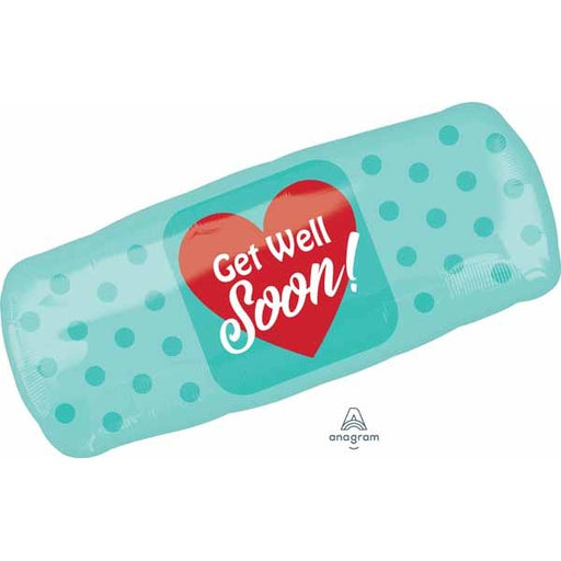 Get Well Bandage Shaped Foil Balloon, 29 Inch
