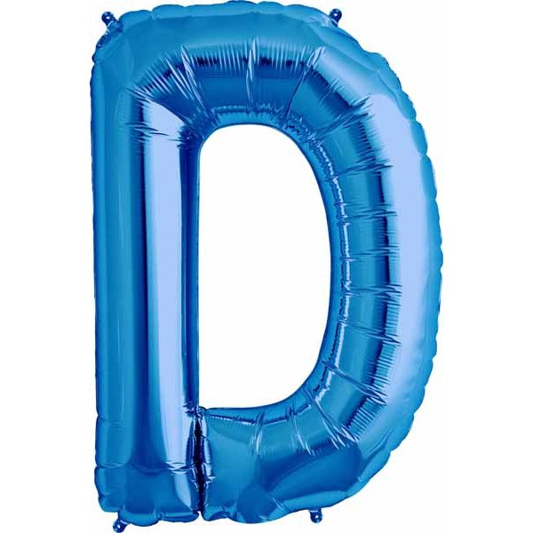 34-Inch Blue Letter D Balloon
