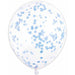 12 Inch Blue Confetti Print Latex Balloons, 4 Pack