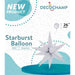 DecoChamp White Starburst Foil Balloon, 26 Inch