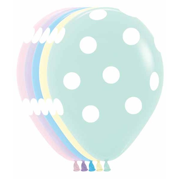 POLKA DOTS ALL OVER 11" MATTE ASST 50/BG