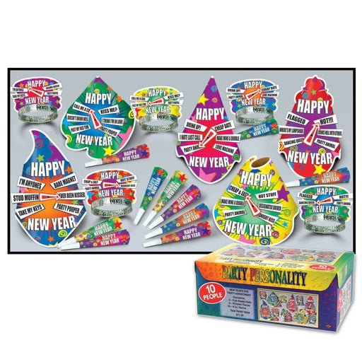 Party Personality Asst For 10: Ring in the New Year with Style! (1/Pk)