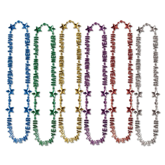 Festive Charm: Happy New Year Beads-Of-Expression in Assorted Colors (3/Pk)