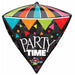 Party Time Happy Birthday Diamondz Foil Balloon, 17 Inch