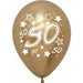 Sempertex "50" Reflex Gold 11-Inch Latex Balloons, 50 Pack