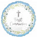 Blue First Communion Round Foil Balloon, 18 Inch