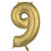 26-Inch White Gold Number 9 Balloon