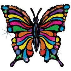 Pop-Art Butterfly 30-Inch Shaped Foil Balloon