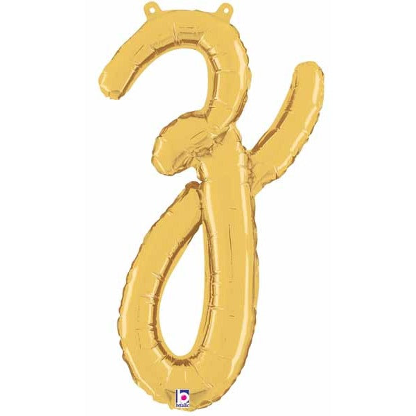 14" Gold Script Letter Z Balloon