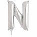 16-Inch Silver Letter N Balloon