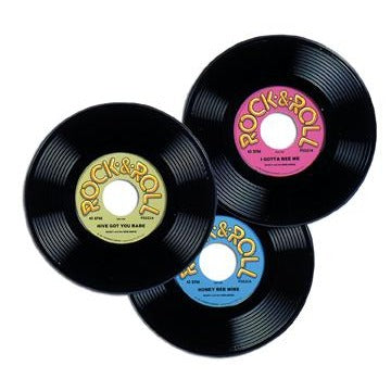 9-Inch Plastic Record Decorations, 3-Pack