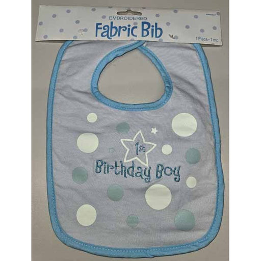 Boy's 1st Birthday Fabric Baby Bib