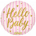 Prima Hello Baby Pink 18-Inch Round Foil Balloon