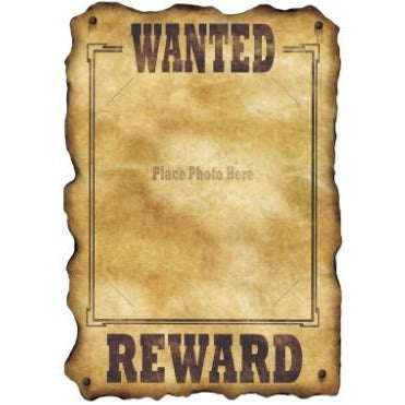 Western Wanted Sign, 17 x 12 Inches