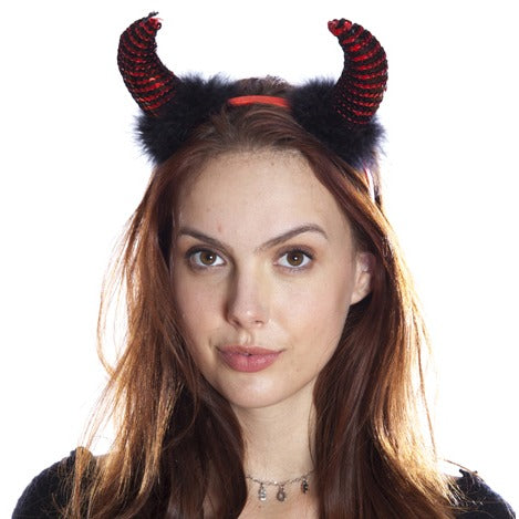 Black and Red Devil Headband