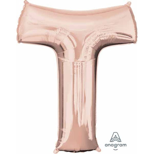 32-Inch Rose Gold Letter T Balloon