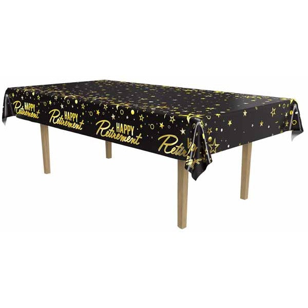 Happy Retirement Table Cover, 54 x 108 Inches