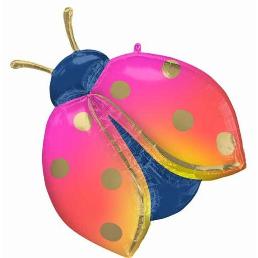 Colorful Ladybug Shaped Foil Balloon, 33 Inch