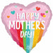 Happy Mother's Day Bright Stripes 18" Heart Foil Balloon