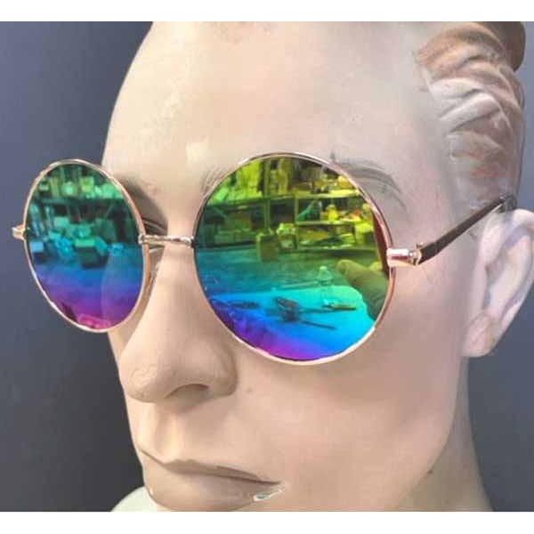 Rainbow Mirror Large Round Glasses, 12 Pairs