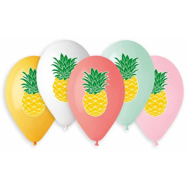 Gemar 13" Colourful Pineapple Latex Balloons, 50 Pack