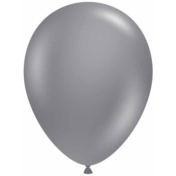 TUFTEX 17 Inch Gray Smoke Latex Balloons, 50 Count