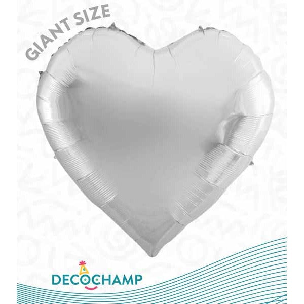 DecoChamp DecoHeart 68-Inch Silver Heart Foil Balloon