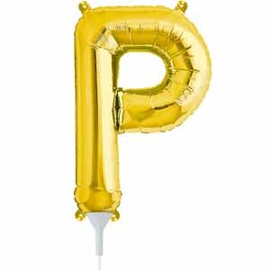 16-Inch Gold Letter P Balloon