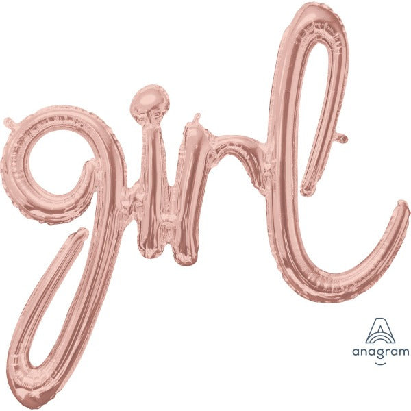 Rose Gold "Girl" Script Balloon