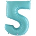 Megaloon Pastel Blue Number 5 Balloon