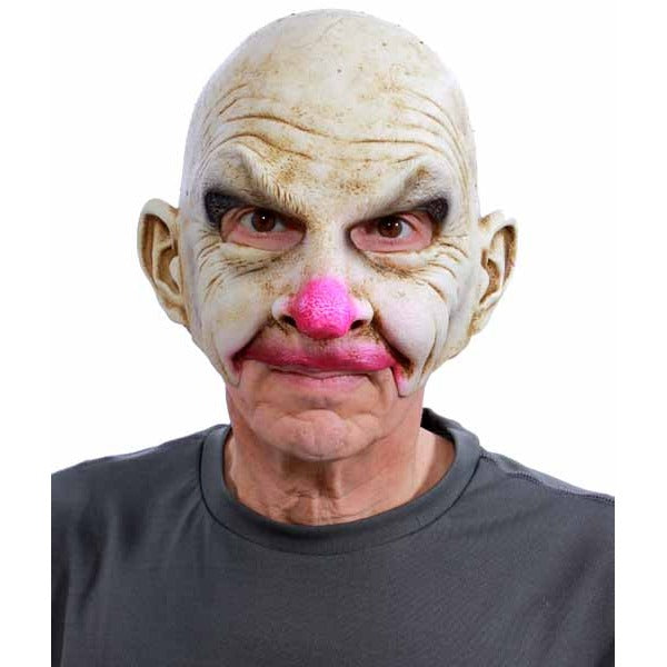 Bald Carnival Creep UV White Glow Clown Mask