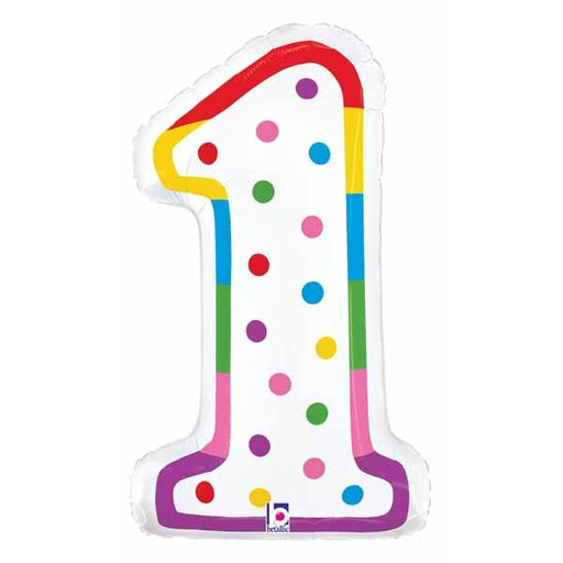 24-Inch Number 1 Birthday Candle Foil Balloon