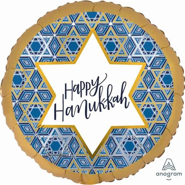 Hanukkah Festival 18 Inch Round Foil Balloon