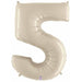Megaloon Number 5 Balloon in White Sand, 34 Inch