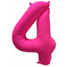 DecoChamp 34-Inch Neon Pink Number 4 Balloon