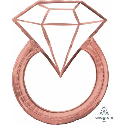 Blush Wedding Ring Foil Balloon, 30 Inch