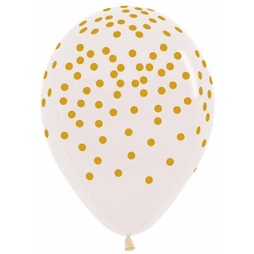 GOLD CONFETTI CLEAR 11" SEMPERTEX 50/BG